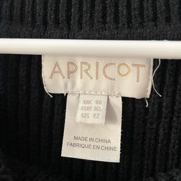 APRICOT Black Knit Sleeveless Vest Sweater Size 12 - Picture 3 of 4